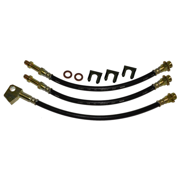 1972-74 Mopar - E-body, Cuda / Challenger, Drum Brake 3 house Kit. comes with rear brass tee block attached to brake hose. 8pc