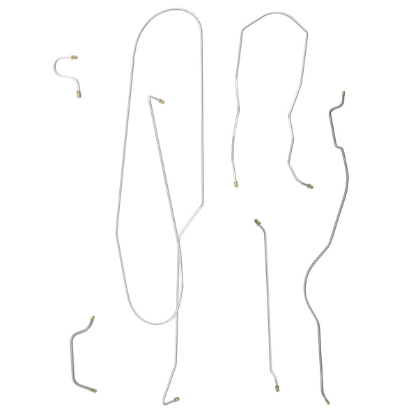 1955 Oldsmobile Ninety-Eight 126" WB Power Drum Brake Line Kit 6pc, OE Steel