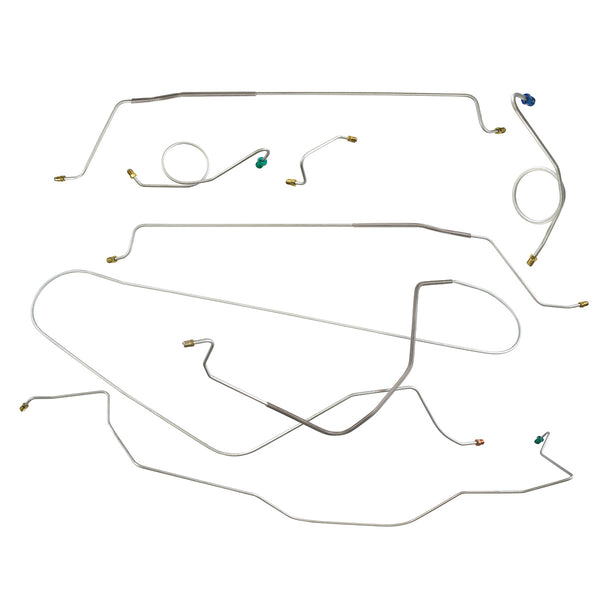 1967-68 Oldsmobile Ninety-Eight Power Drum Brake Line Kit 7pc, OE Steel