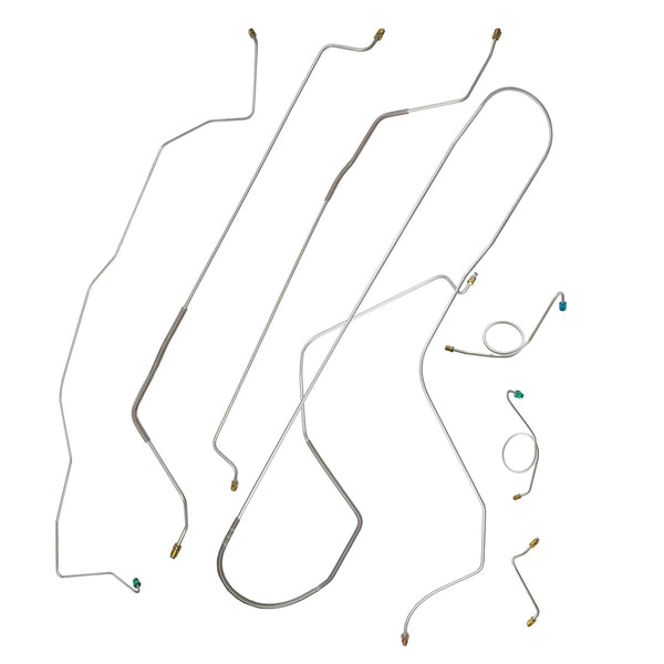1969 Oldsmobile 88 Power Drum Brake Line Kit 7pc, OE Steel
