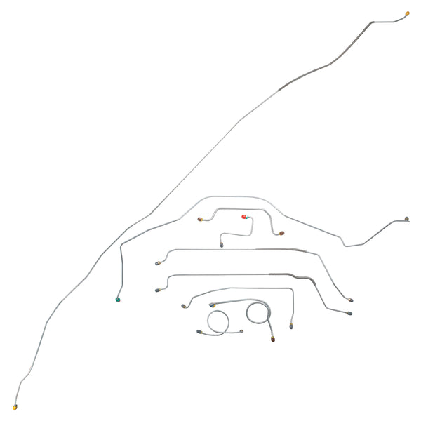 1970 Oldsmobile Ninety-Eight Power Disc Complete Brake Line Kit 8pc, OE Steel