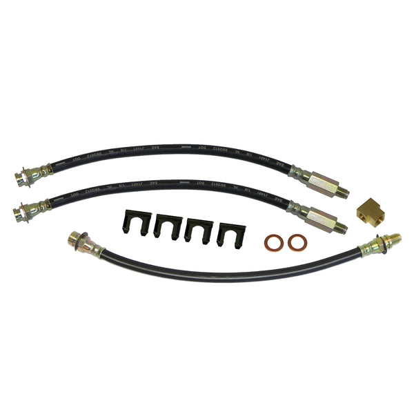 1964-65 GM A-body Cutlass / 442 - Front Drum / Rear Drum 3 hose Kit. For factory cars that have front drum brakes. 10 pc