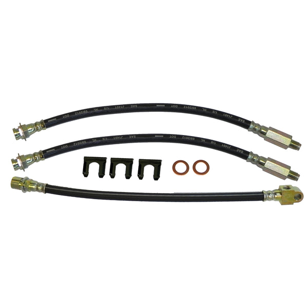 1966-67 GM A-body Cutlass / 442 - Front drum / Rear Drum 3 hose Kit. For factory cars that have front drum brakes. 8pc