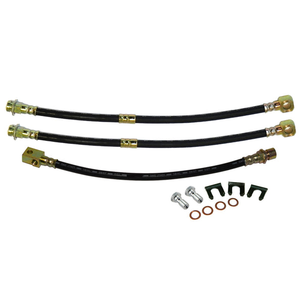 1973-74 GM A-body Cutlass / 442 - Front Disc / Rear Drum 3 hose Kit. This is for cars with factory disc brakes. 12pc