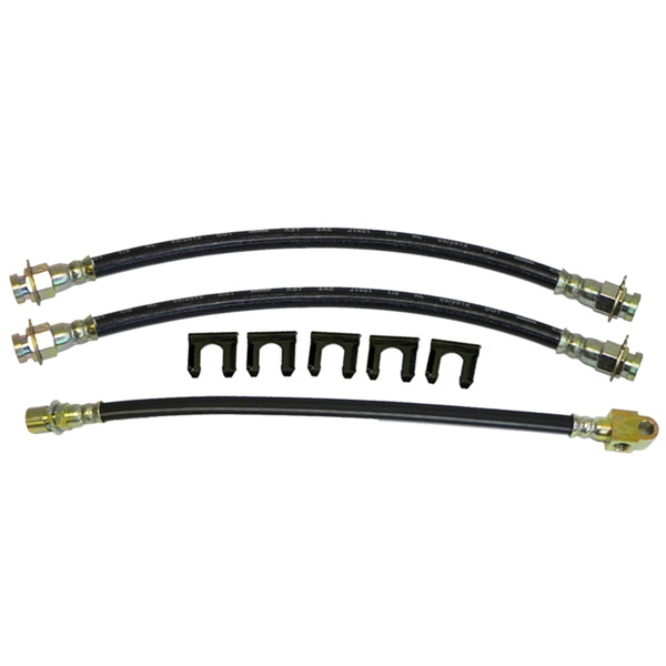 1966-67 GM A-body GTO / LeMans - Front Disc 4 Piston Calipers / Rear Drum 3 hose Kit. For cars that have factory disc brakes - 4 piston calipers. 8pc