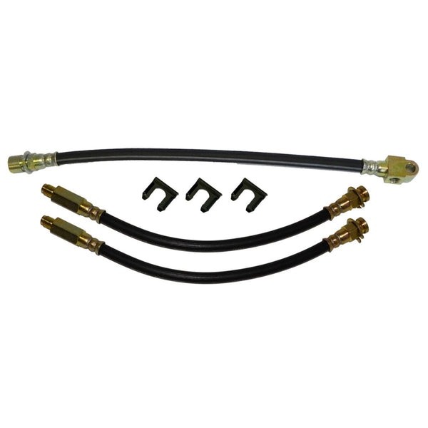 1965-68 Pontiac Grand Prix - Front Drum / Rear Drum 3 hose Kit. This is for cars with 12" front drums - rear tee on hose. 6pc