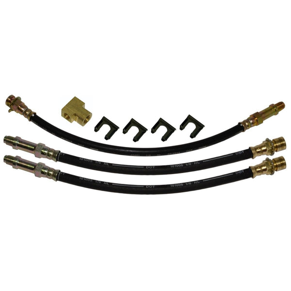 1961-63 Pontiac Catalina, Bonneville Front Drum / Rear Drum 3 hose Kit. This is for cars with factory drum brakes. 8pc