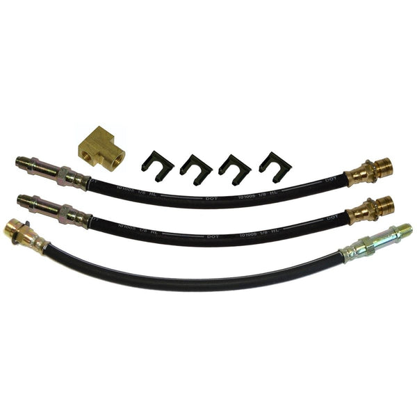 1964 Pontiac Catalina, Bonneville Front Drum / Rear Drum 3 hose Kit. This is for cars with factory drum brakes. 8pc