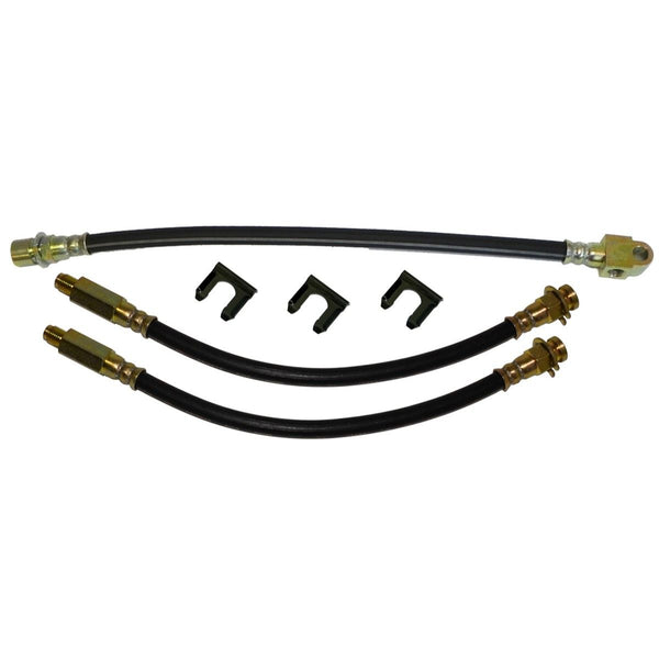 1966-68 Pontiac Catalina, Bonneville - Front Drum / Rear Drum 3 hose Kit. For cars with 12 " front drums - rear tee on hose. 6pc