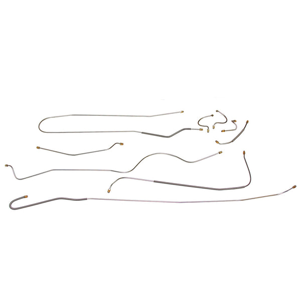 1964-65 Plymouth Barracuda/Valiant Manual Drum Brake Line Kit 6pc, OE Steel