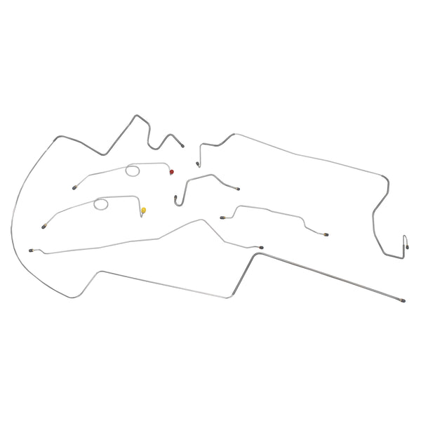 1964-65 Plymouth A-Body Dual Master Conversion Brake Line Kit 7pc, OE Steel