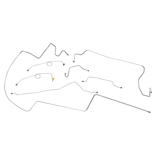 1965 Plymouth A-Body Dual Master Conversion Brake Line Kit 7pc, OE Steel