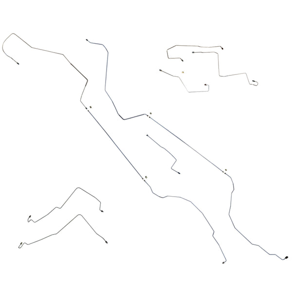 1999-05 Pontiac Grand Am GT SE 2000-04 Oldsmobile Alero, Front Disc Rear Drum or Four-Wheel Disc, ABS (Top of ABS) Complete Brake Line Kit 12pc, OE Steel