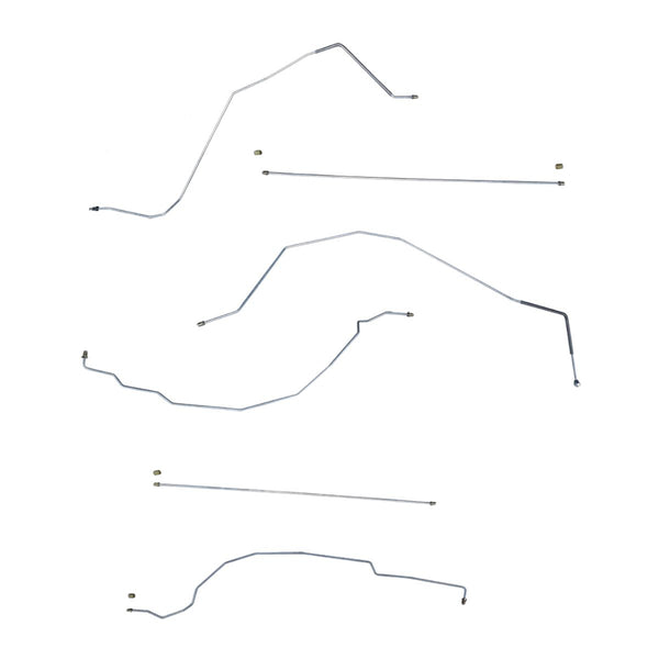 2000-05 Pontiac Grand Am GT Four-Wheel Power Disc ABS 3/16" Mid Chassis Brake Line Kit 7pc, OE Steel