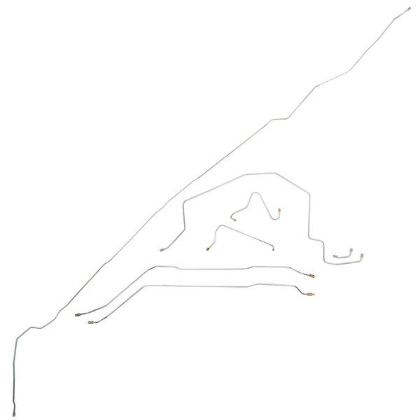 1965 Pontiac Bonneville Manual/Power Drum Brake Line Set 7pc, OE Steel