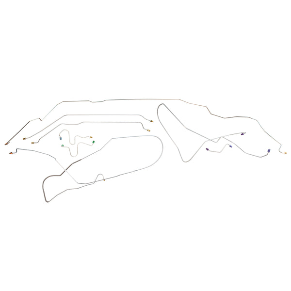 1967-68 Pontiac Bonneville Power Drum Brake Line Kit 7pc, OE Steel