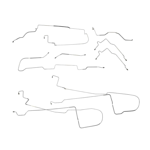 1992-95 Pontiac Bonneville Front Disc/Rear Drum w/Four-Wheel ABS Complete Brake Line Kit 11pc, OE Steel