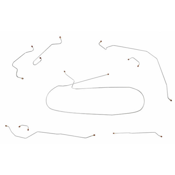 1959-60 Pontiac Catalina/Ventura 122" WB Manual Drum Complete Brake Line Kit 7pc, OE Steel