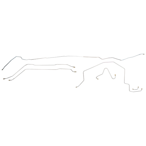 1965 Pontiac Catalina Power Drum Brake Line Kit 6pc, OE Steel
