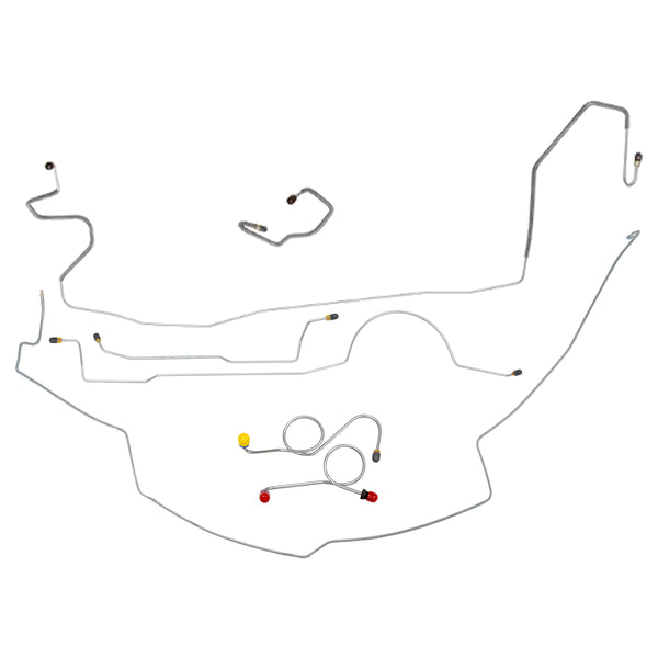 1972-74 Plymouth Cuda Standard Drum Complete Brake Line Kit 7pc, OE Steel