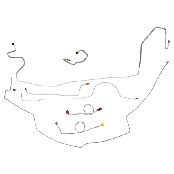 1972-74 Plymouth 'Cuda Power Drum Complete Brake Line Kit 7pc, OE Steel