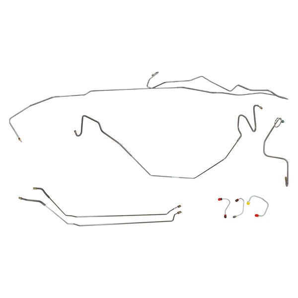 1967 Pontiac Firebird w/One-Piece F to R Manual Disc Brake Line Kit 8pc, OE Steel