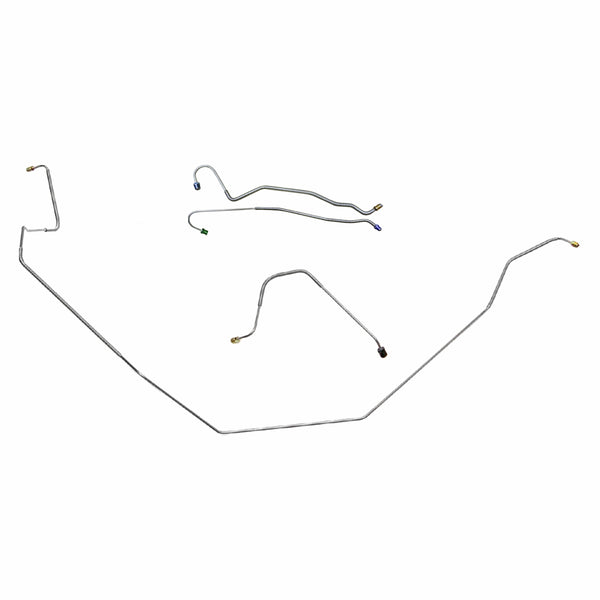 1967 Pontiac Firebird Manual Drum Front Brake Line Kit 4pc, OE Steel