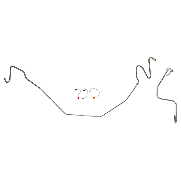 1967 Pontiac Firebird Manual Disc Front Brake Line Kit 5pc, OE Steel