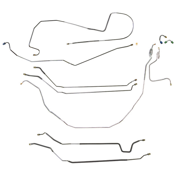 1969 Pontiac Firebird/TA Valve at M/C Power Disc Conversion Complete Brake Line Kit 8pc, OE Steel