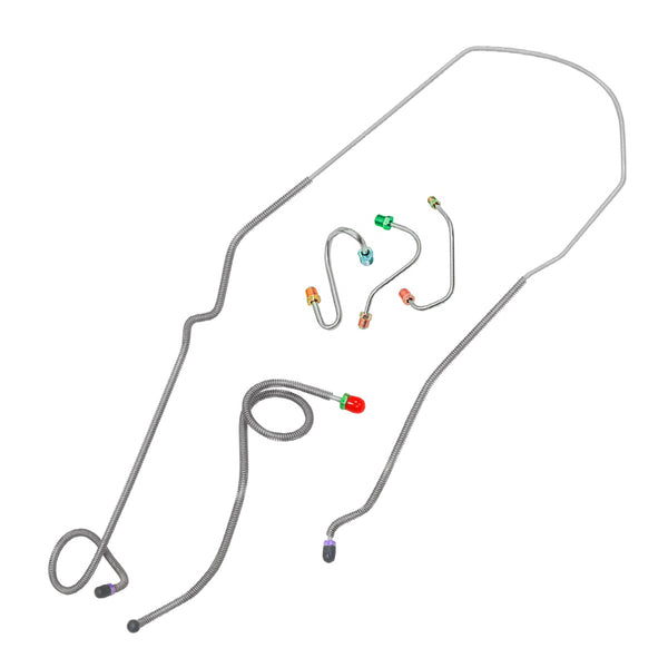 1969 Pontiac Firebird TA Power Disc Front Brake Line Kit 5pc, OE Steel