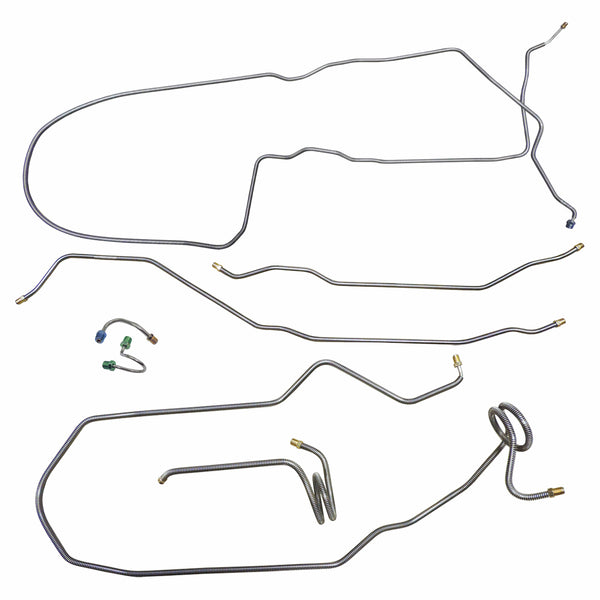 1974-75 Pontiac Firebird/TA Manual Disc Complete Brake Line Kit 7pc, OE Steel