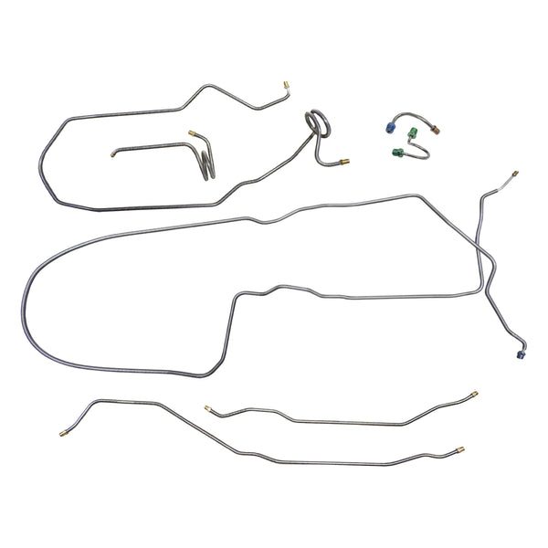1974-75 Pontiac Firebird/TA Manual Disc Complete Brake Line Kit 7pc, OE Steel