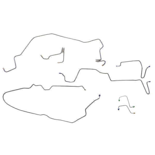 1981 Pontiac Firebird/TA w/Sway Bar Four-Wheel Power Disc Brake Line Kit 7pc, OE Steel
