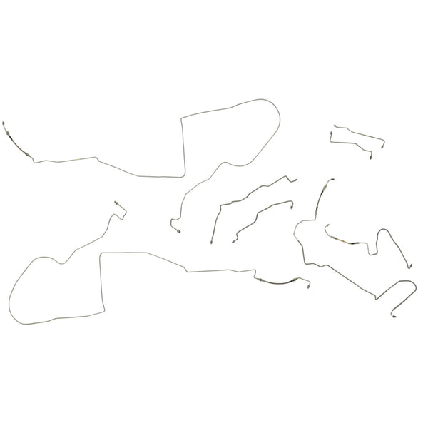 1998-02 Pontiac Firebird Four-Wheel Disc ABS and Traction Control Complete Brake Line Kit (w/Flex) 10pc, OE Steel