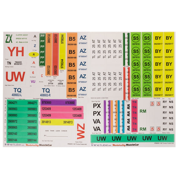 Concourse Detail Decals 1967 Pontiac Firebird 400