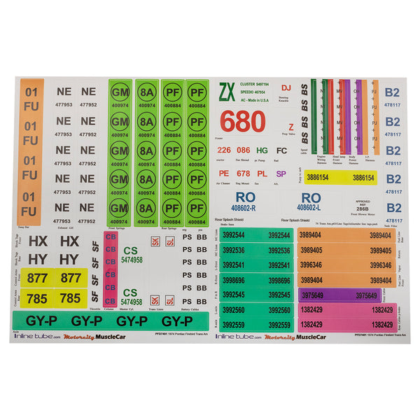 Concourse Detail Decals, 1974 Pontiac Firebird/Trans Am