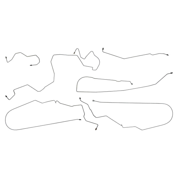 2004-08 Pontiac Grand Prix Four-Wheel Disc w/o ABS Complete Brake Line Kit 6pc, OE Steel