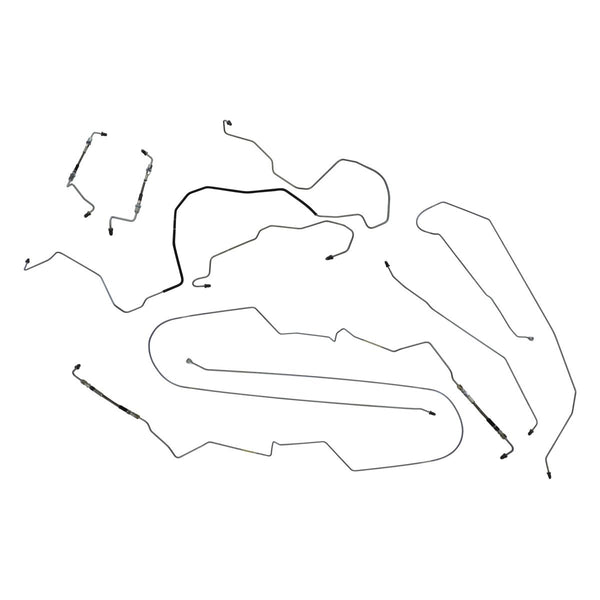 2004-08 Pontiac Grand Prix Four-Wheel Disc w/ABS Complete Brake Line Kit (w/Flex) 8pc, OE Steel