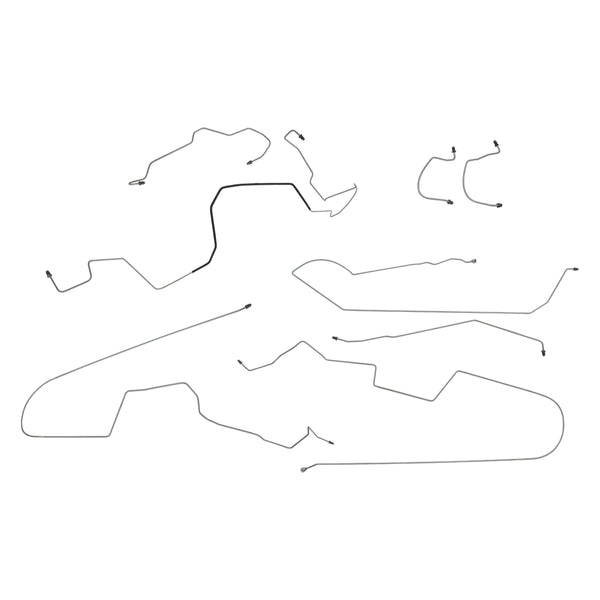 2004-08 Pontiac Grand Prix Four-Wheel Disc w/ABS Complete Brake Line Kit (w/o Flex) 8pc, OE Steel