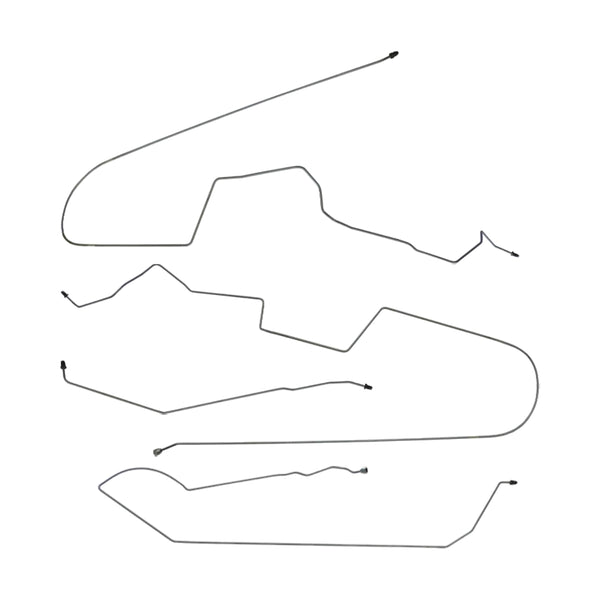 2004-08 Pontiac Grand Prix Four-Wheel Disc w/ABS Mid-Chassis Brake Line Kit (w/o Flex) 4pc, OE Steel