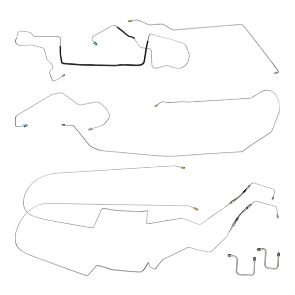 2005-10 Pontiac G6 Four-Wheel Disc w/ABS Complete Brake Line Kit (w/Flex) 8pc, OE Steel