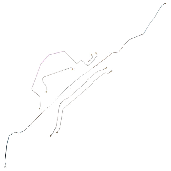 1965 Pontiac Grand Prix Manual Drum Brake Line Kit 6pc, OE Steel