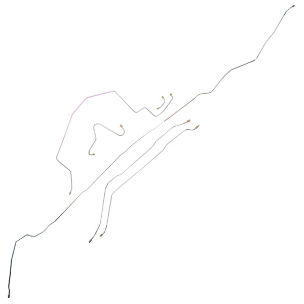 1965 Pontiac Grand Prix Power Drum Brake Line Kit 6pc, OE Steel