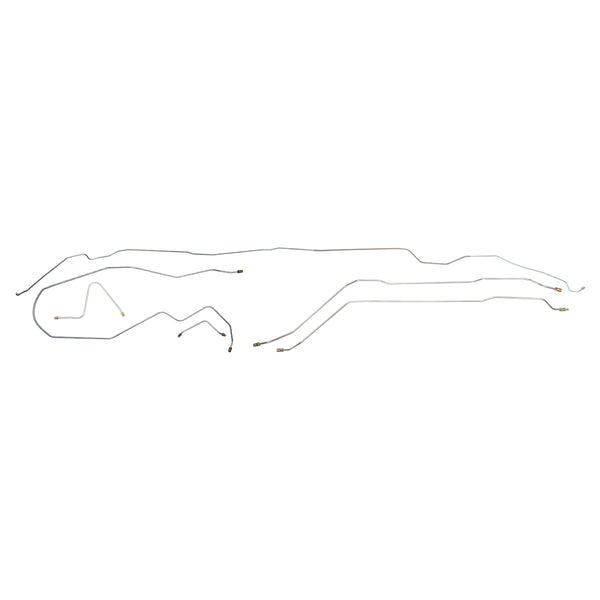 1966 Pontiac Grand Prix Manual Drum Brake Line Kit 6pc, OE Steel