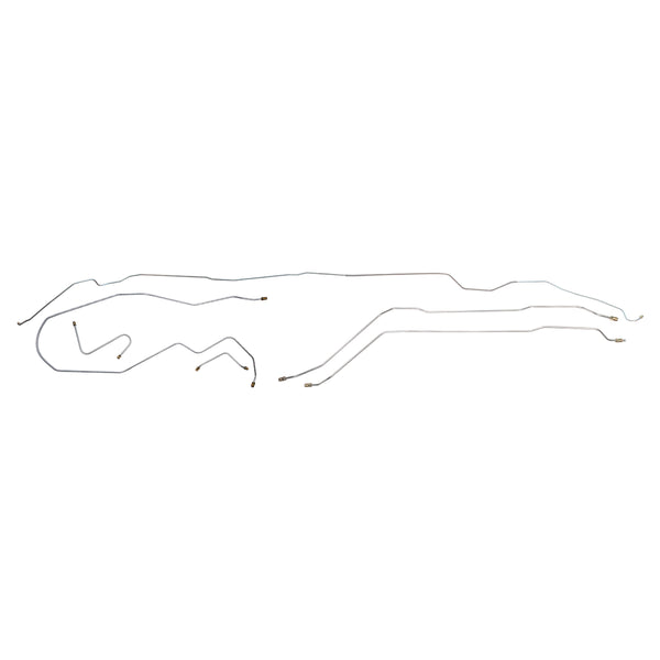 1966 Pontiac Grand Prix Power Drum Brake Line Kit 6pc, OE Steel