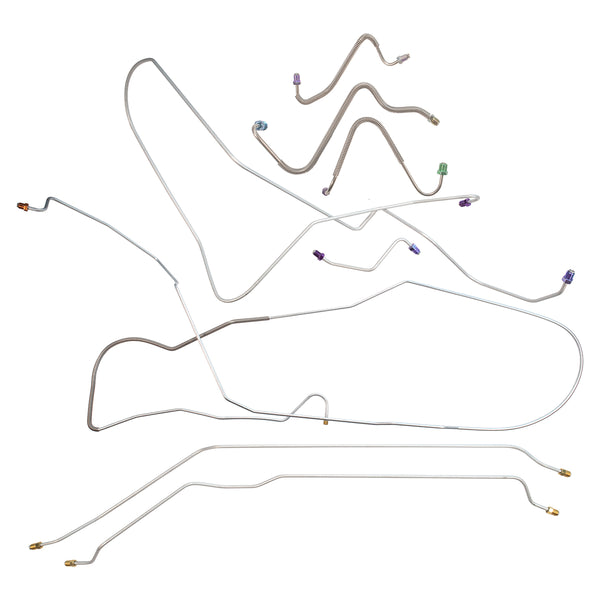 1967-68 Pontiac Grand Prix Power Disc Brake Line Kit 7pc, OE Steel