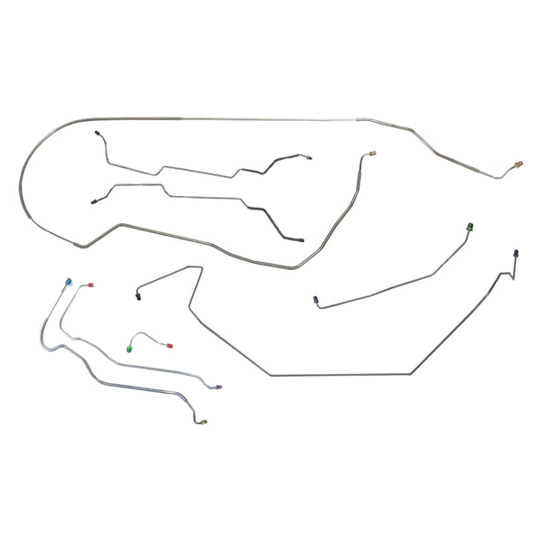 1969 Pontiac Grand Prix Power Disc Brake Line Kit 8pc, OE Steel