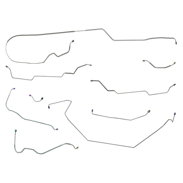 1970 Pontiac Grand Prix Power Disc Complete Brake Line Kit 9pc, OE Steel