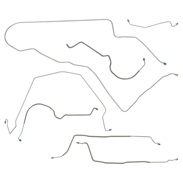1973-77 Pontiac Grand Prix Power Disc Complete Brake Line Kit 7pc, OE Steel