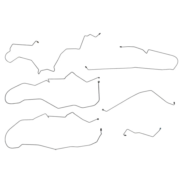 1988-1989 Pontiac Grand Prix 2 Door Coupe, 4 Wheel Power Disc Non-ABS, Brake Line Kit - 6pc - OE Steel
